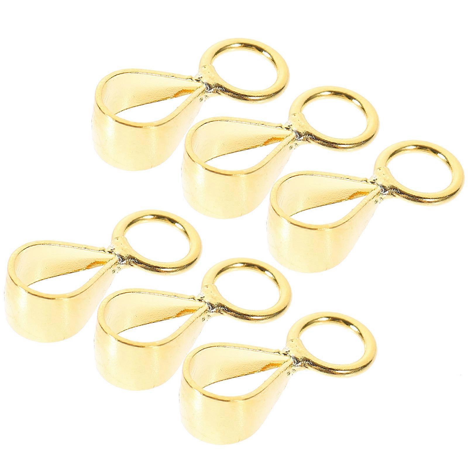 Golden Pinch Bails for Jewelry Making with Smooth Surface and Comfortable Texture Great for DIY 6Pcs