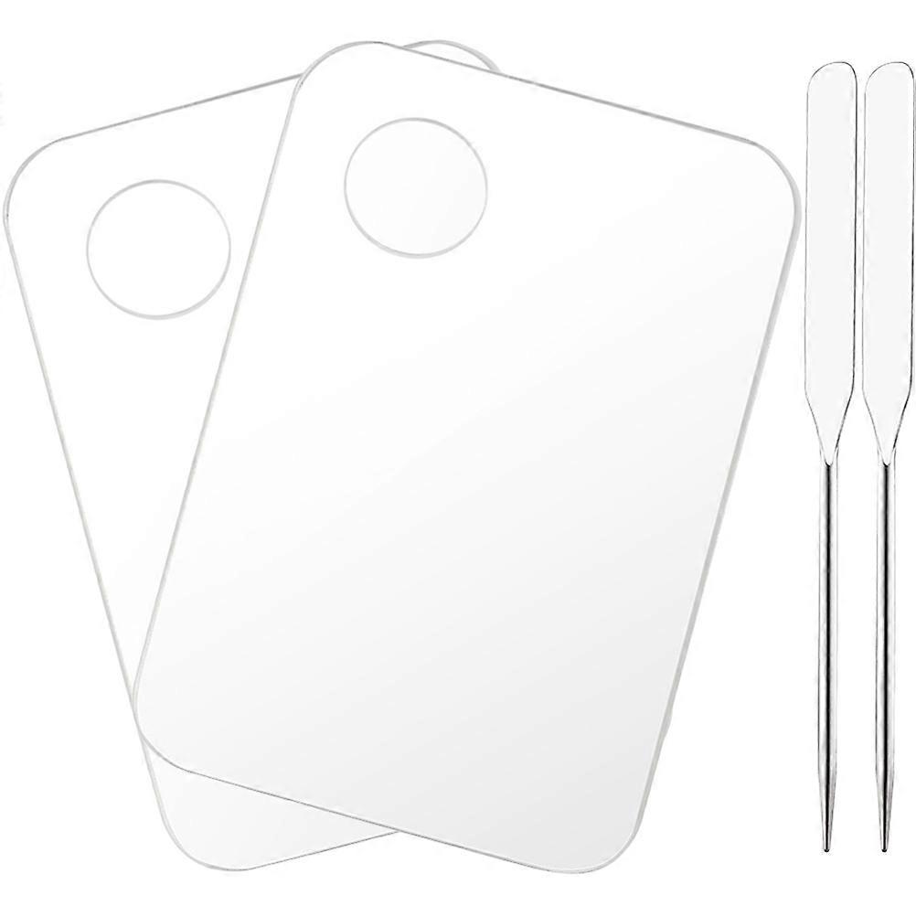 Acrylic Cosmetic Palette with Makeup Spatula for Mixing Colors and Easy Cleanup Transparent 1 Set