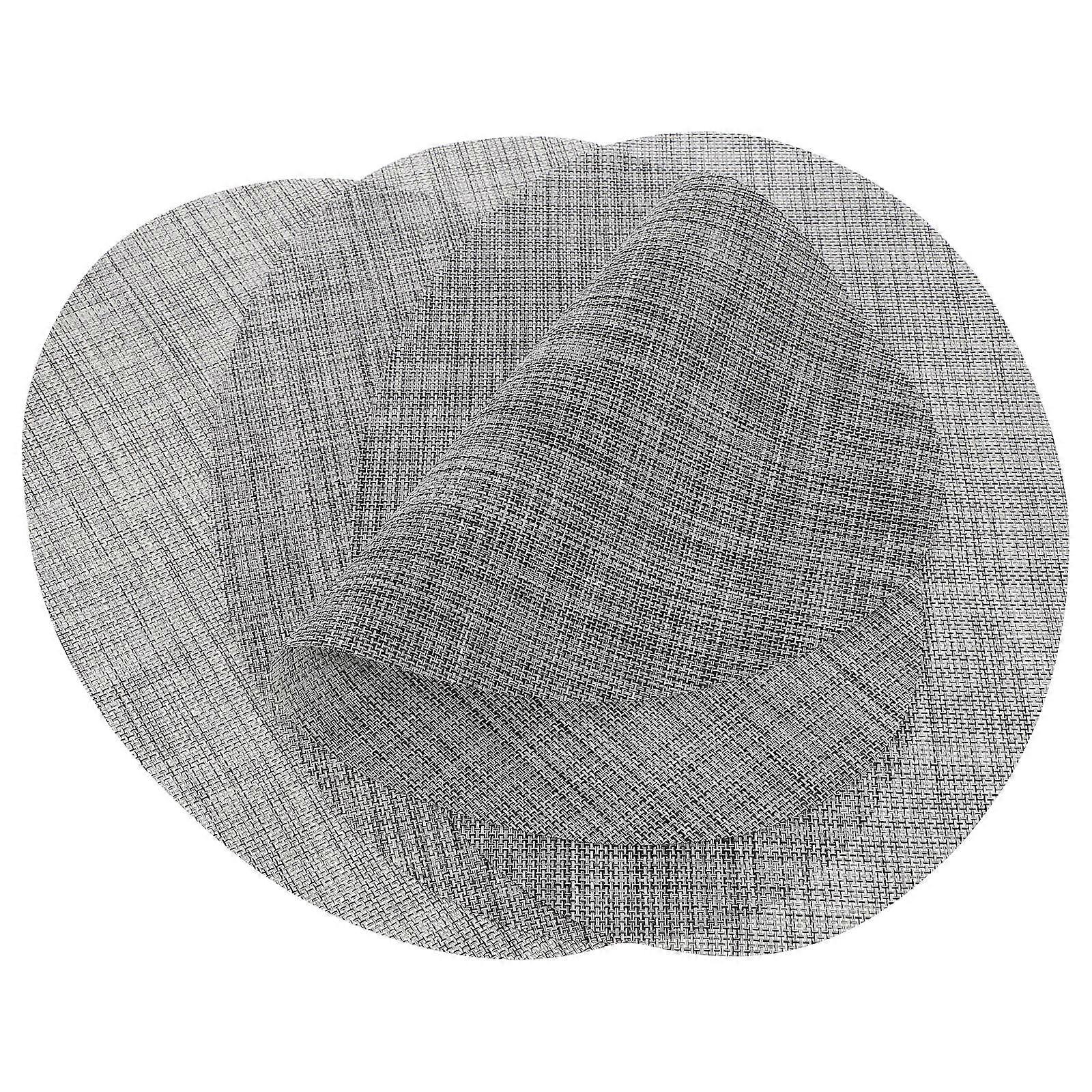 4Pcs Stain-resistant Desktop Mat Ensemble For Everyday Use Offering Insulation And Scratch Protection In Grey