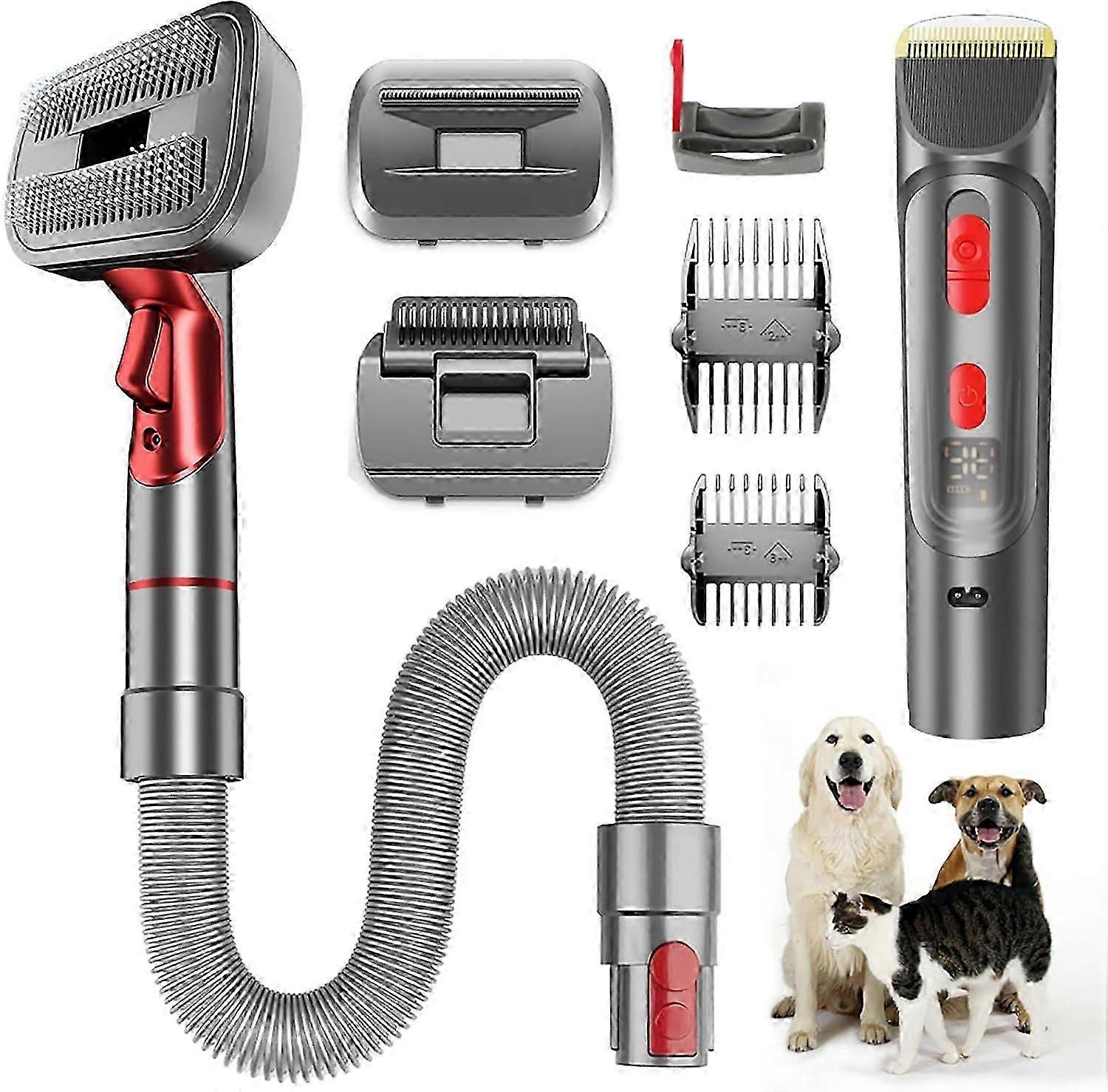 A Pet Grooming Kit and Brush for a Dyson V7, V8, V10, V11, and V15 Vacuum, with electric Dog Clippers for shedding and a knotting brush