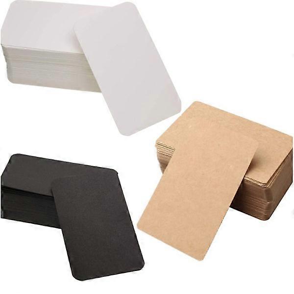 300 pcs white glossy business cards Kraft note paper card learning word card blank craft paper labels D