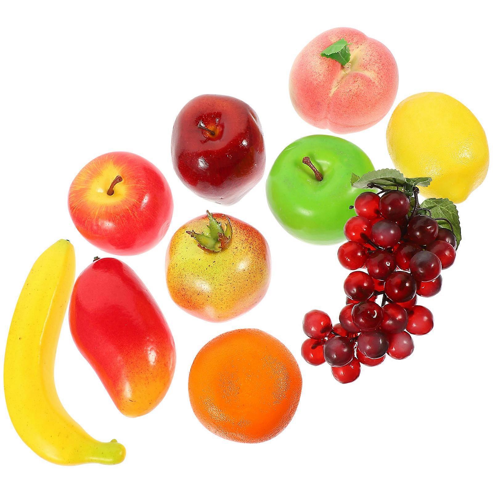 10pcs Artificial Fruits for Decor Vibrant Assorted Color and PU Fake Fruit Models