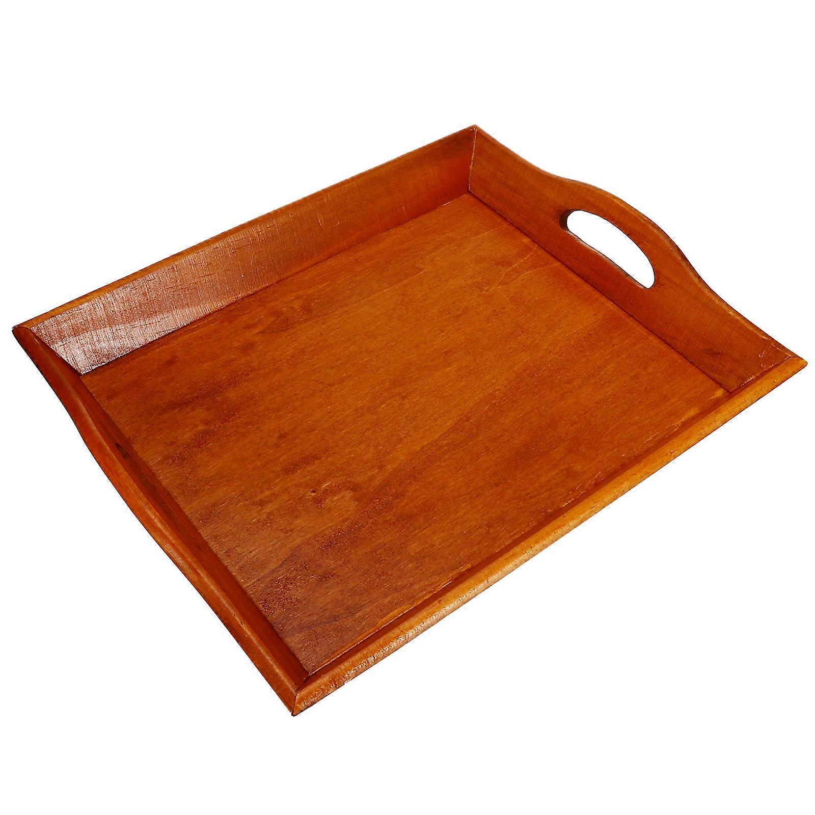 Wooden Rectangular Service Plate Light Brown Composite Material Premium Quality for Home Use
