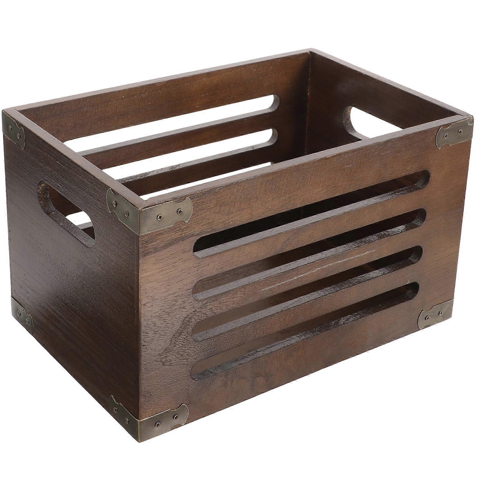 صناديق تخزين زخرفية مع أغطية صندوق تخزين كتاب خشبي لغرفة المعيشة للدراسة قهوة على الطراز البسيط 30x20 سم تنظيم مكتب 1 قطعة