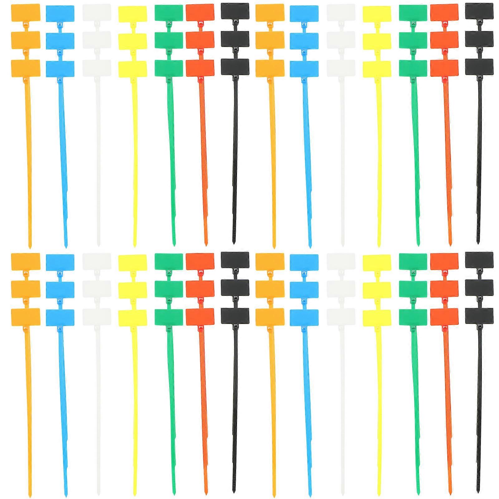 250pcs Plastic Cable Marker Ties Cord Tag Ties Ethernet Cable Labels Wire Straps For For Home Office Outdoor Indoor Use(Random Color)