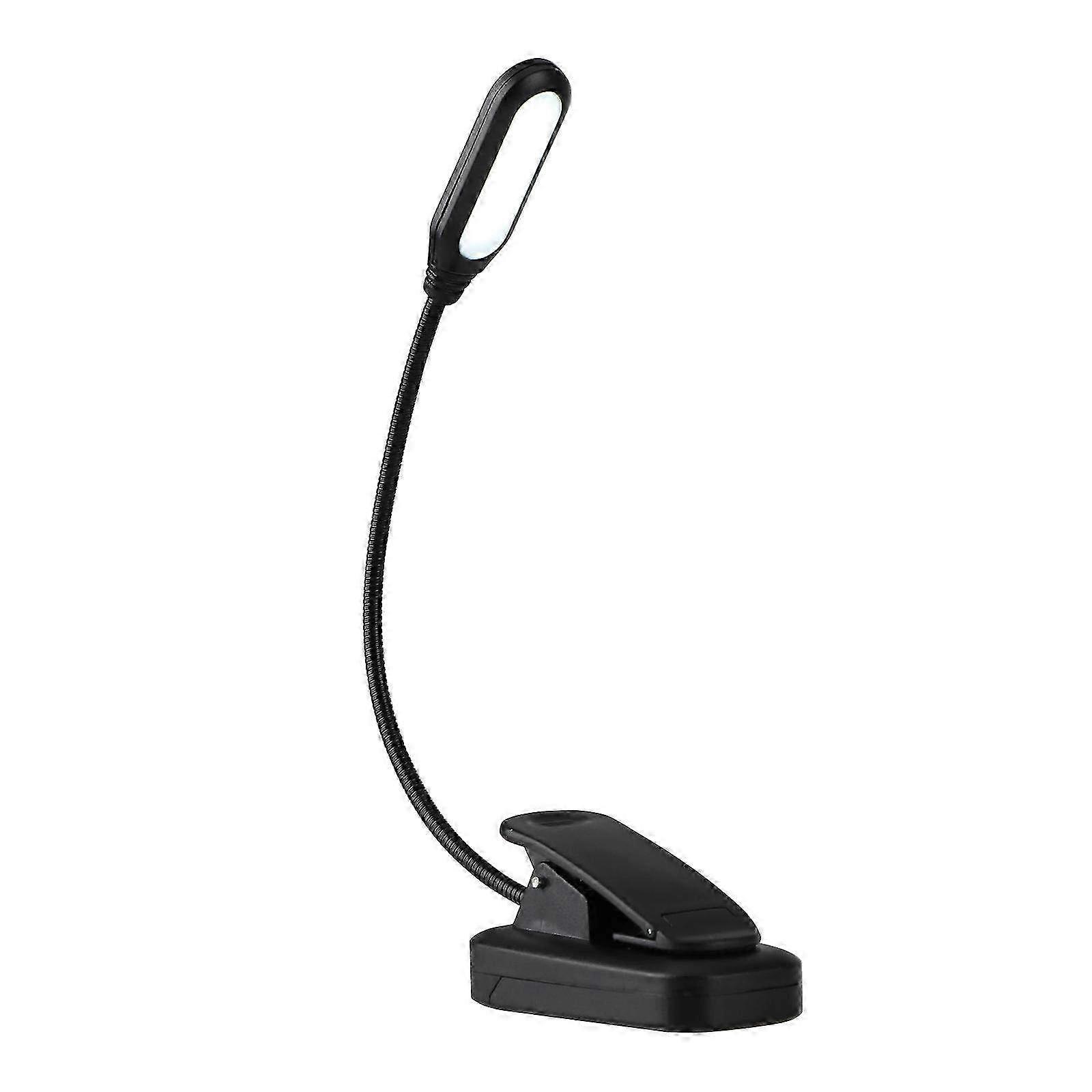 Portable LED Clip Lamp with Adjustable Neck - Versatile Black Desk Light for Reading & Work
