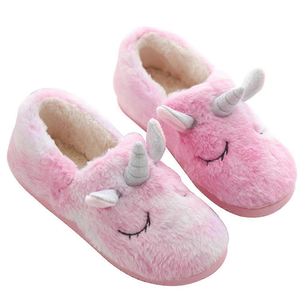 Unicorn Plush Slipper Soft and Durable for Long Term Use Perfect for Home Wear Pink