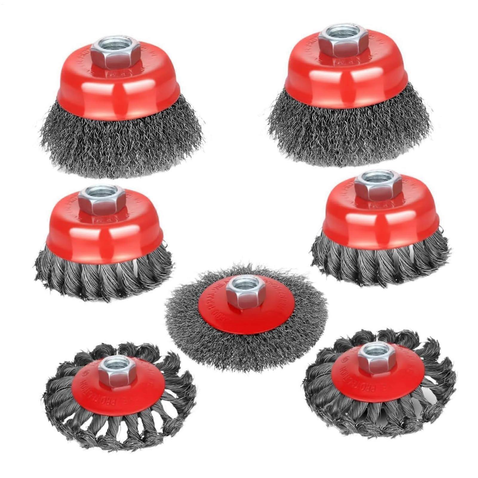 Angle Mill Wire Brush For Angle Grinding Pack Of 7 Wire Wheels Multifunctional Mill Attachment For Welding And Polishing