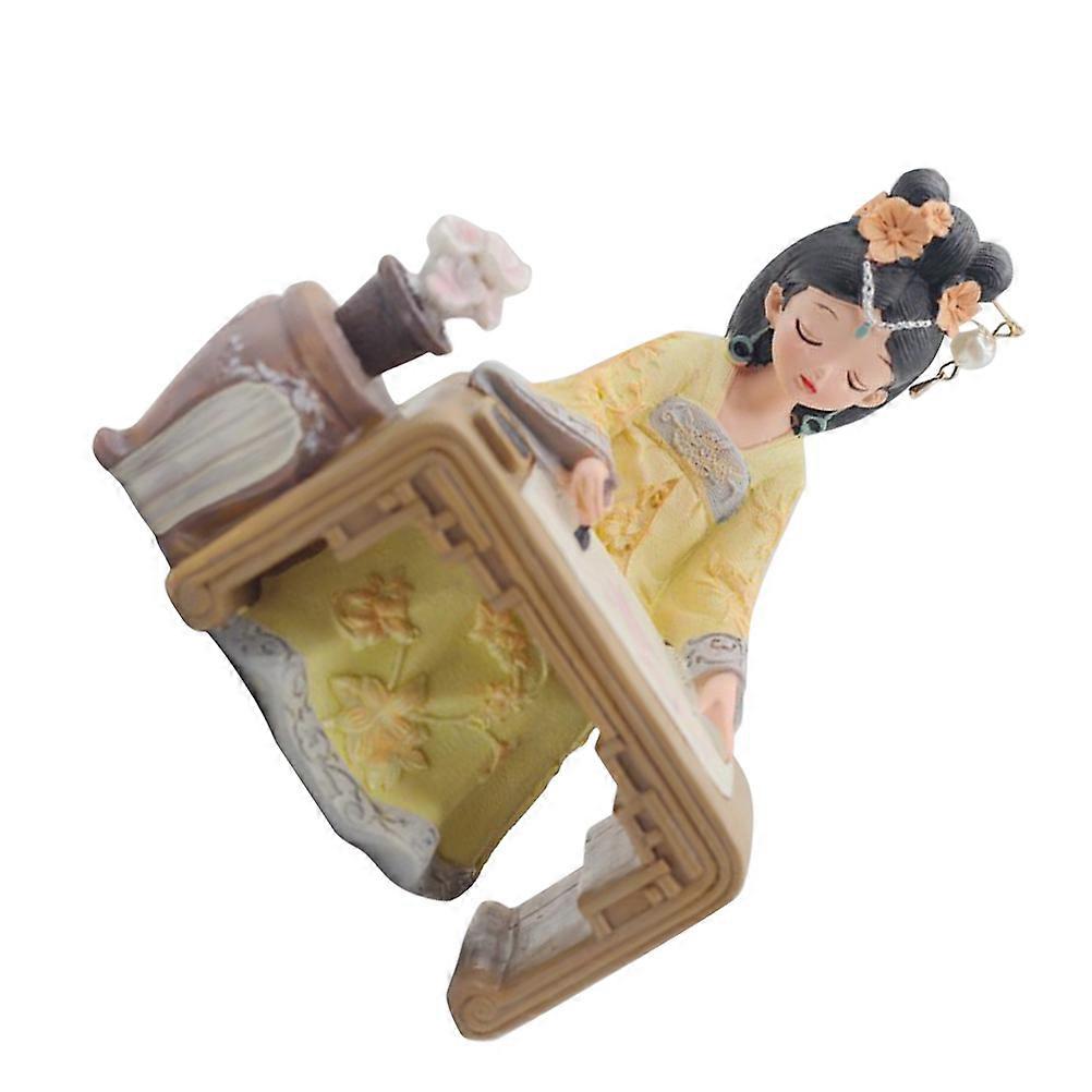 Chinese Style Decoration Lady Figurines Resin Figures Office Use 1Set