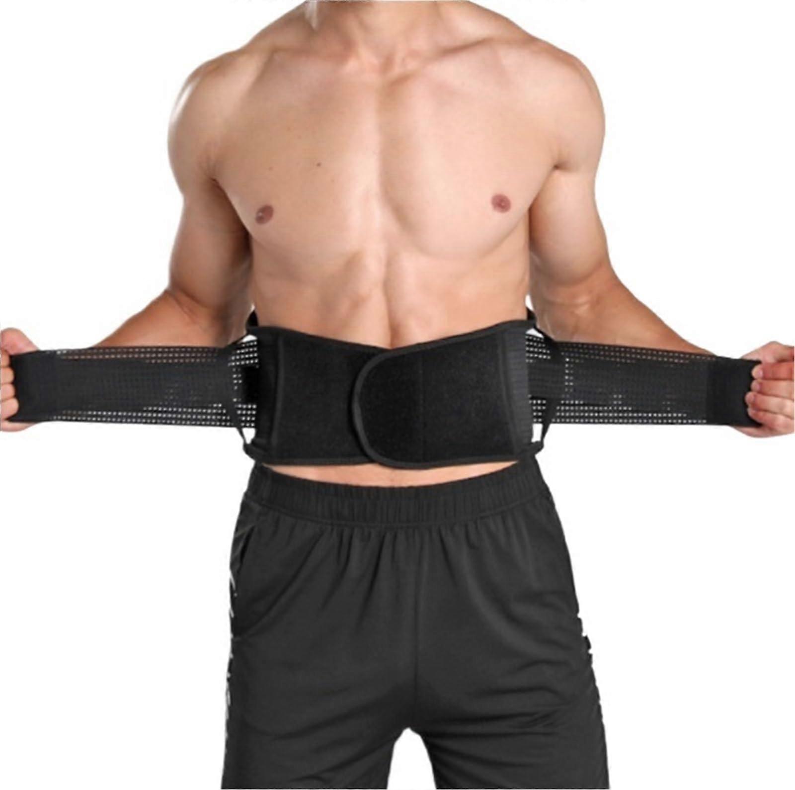 Back belt, lumbar support belt for lower back pain, lumbar support cushion for men and women, soft and breathable, black.