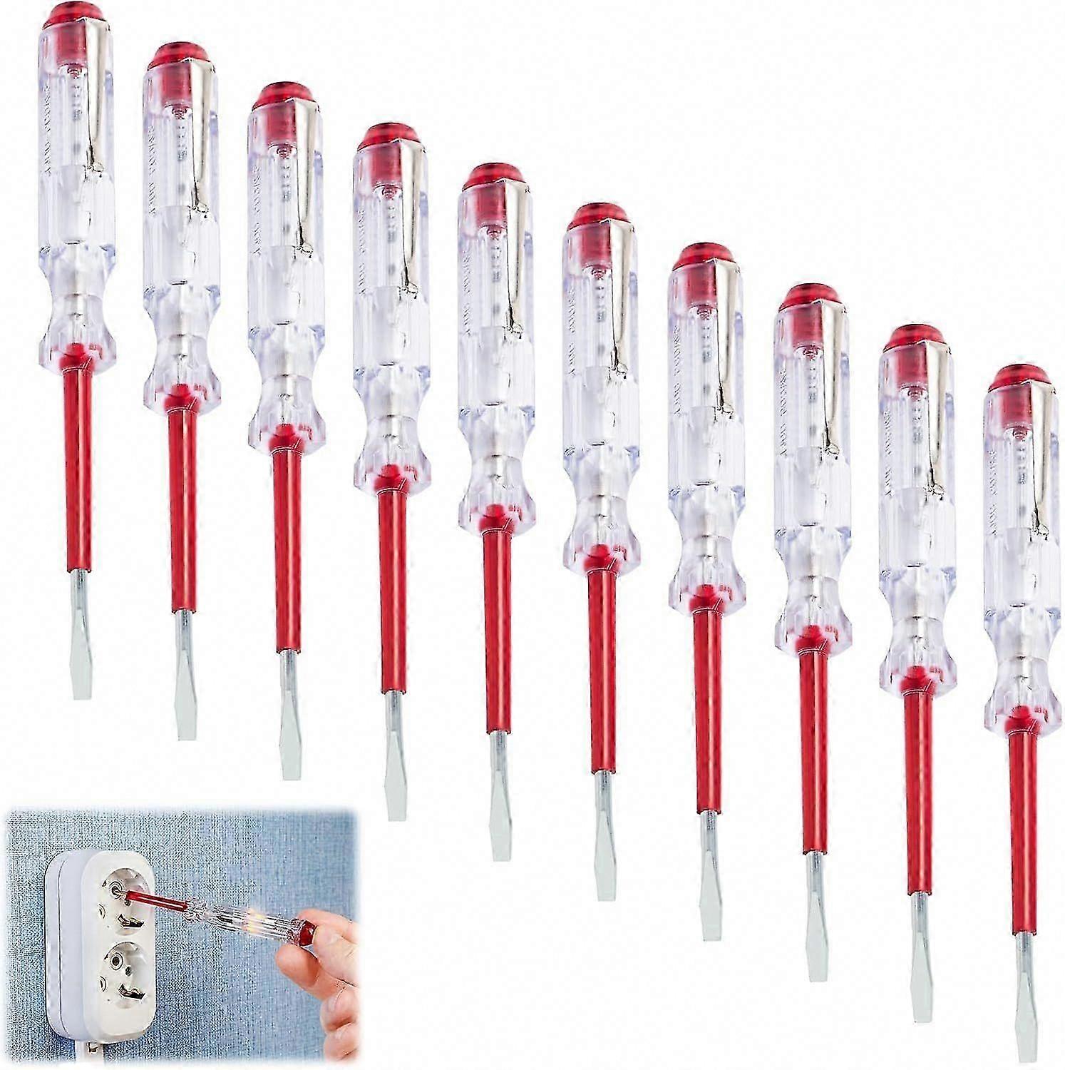 10 قطع 100V-500V مفك كهربائي تستر ، اختبار الجهد مفك كهربائي المرحلة 45200