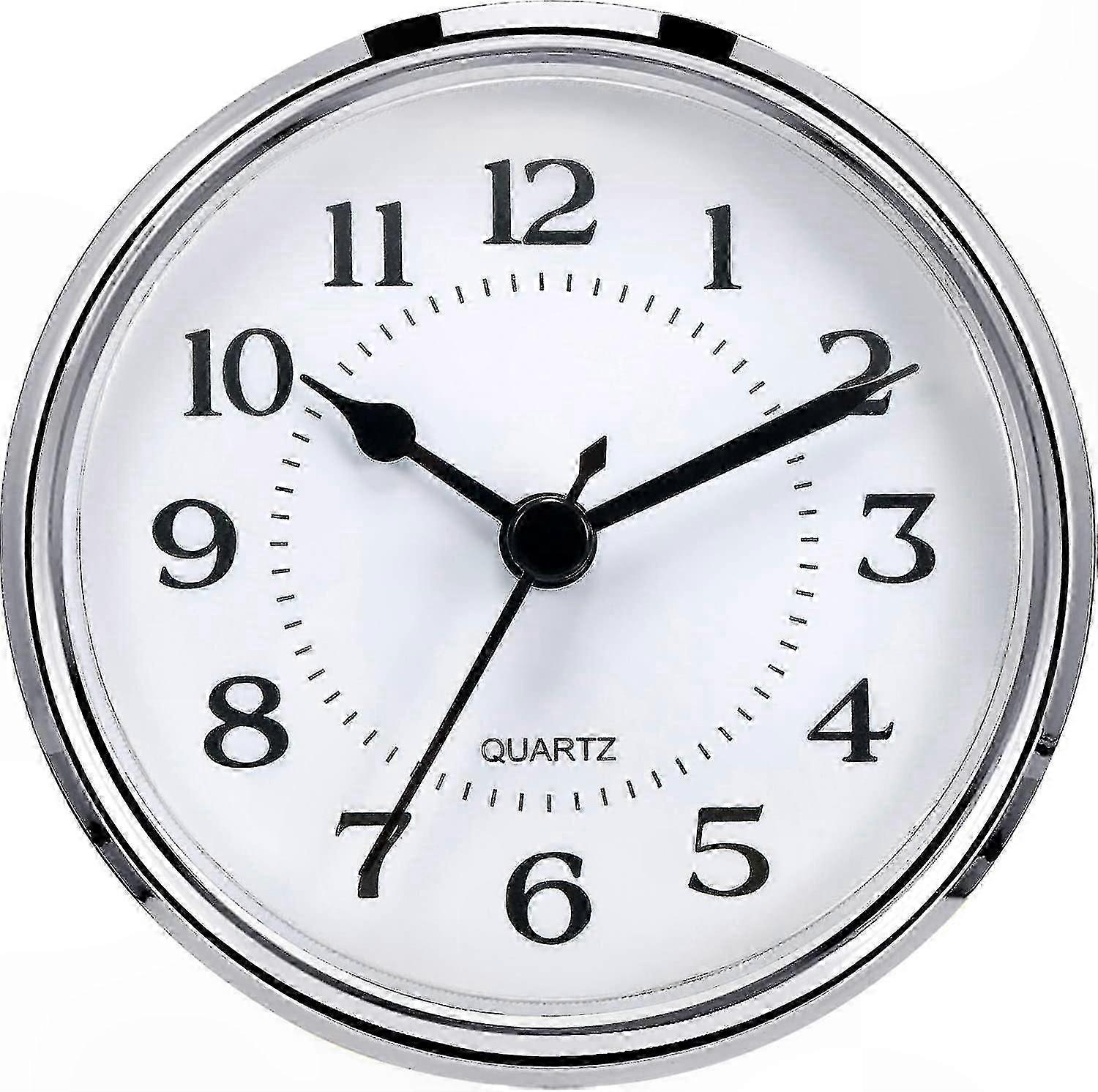 90mm Quartz Clock Insert with Arabic Numerals and Silver Rim for Crafting Projects