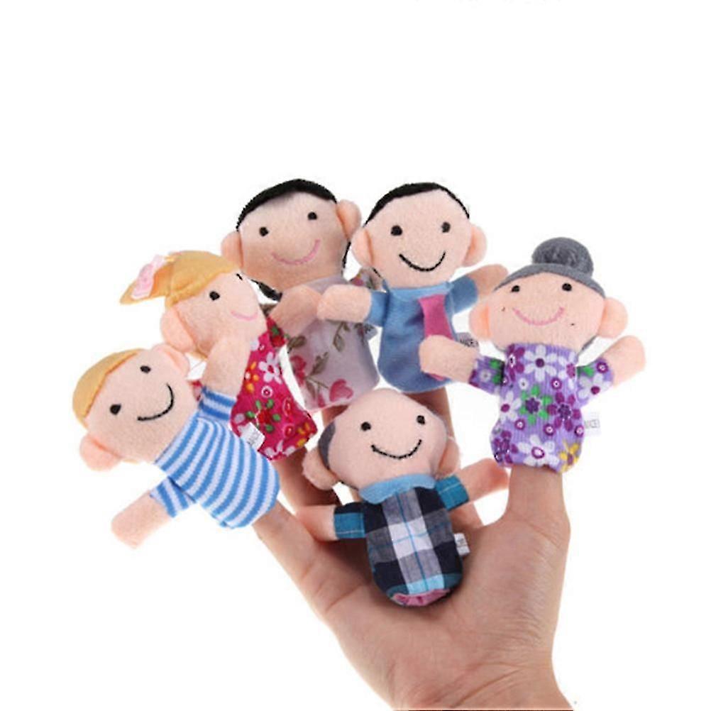 6pcs Family Mermbers Finger Hand Puppet Play Learn Story Toy