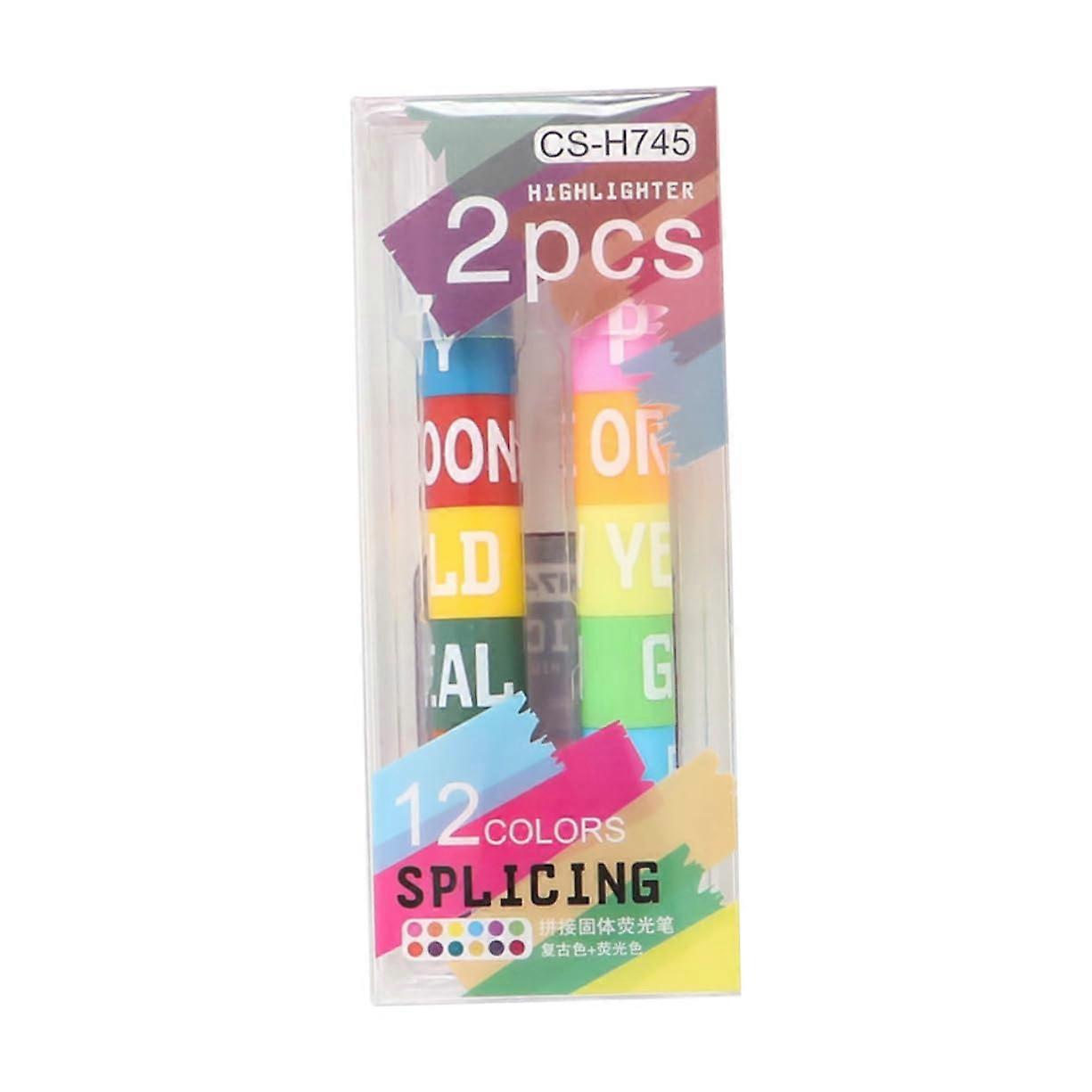 Multifunctional Highlighter Pens Pack of 2, Odourless and Colourful for School and Office Use, Ideal for Learning and Note-Taking