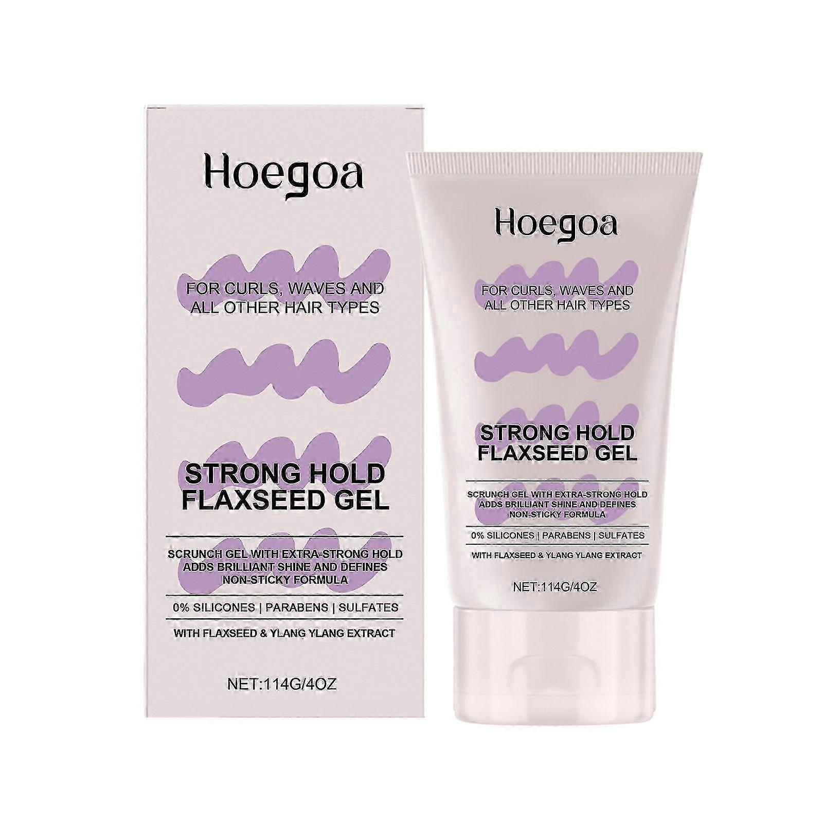 Curls Strong Hold Flaxseed Gel - Extra Strong Scrunch Gel for Defined Curls - Long-lasting Hold & Natural Shine - Suitable for Curly Method - Silicone