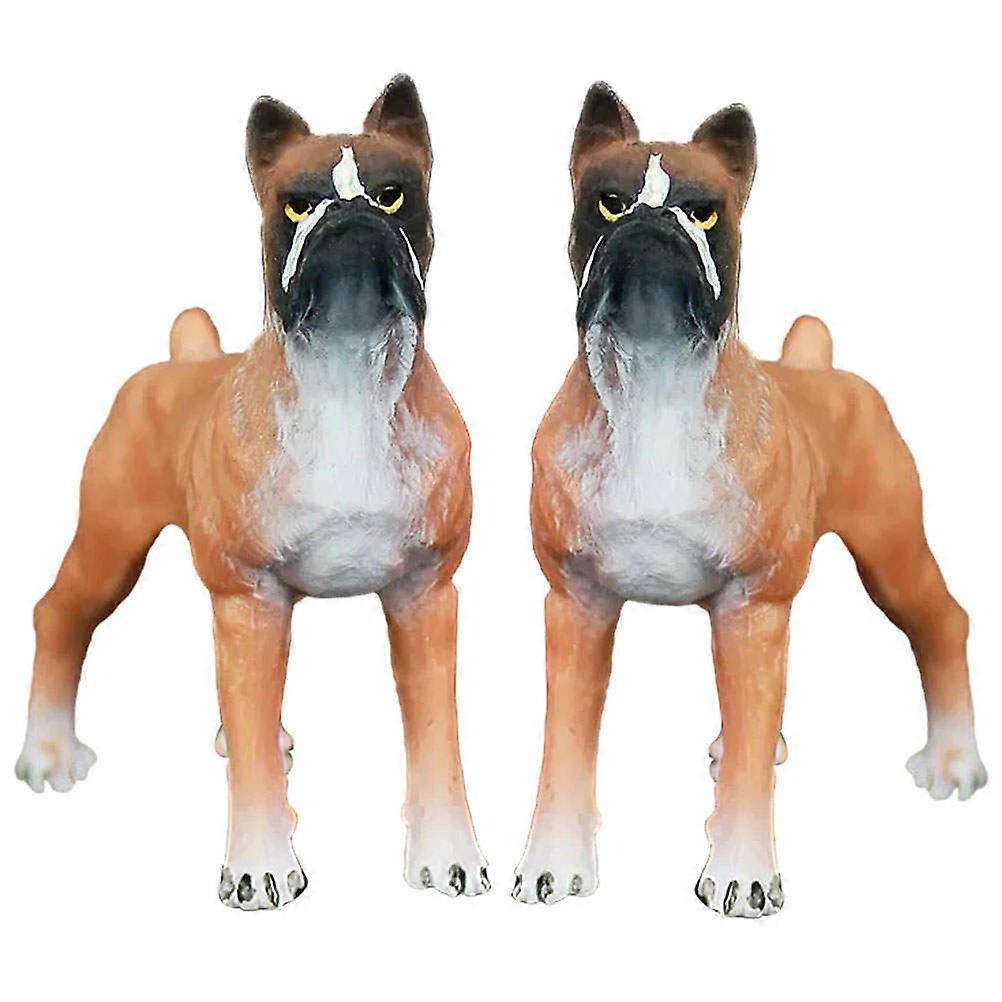 2pcs Realistic Standing Dog Figurines for Home Decor, Miniature Garden, Photography, and Collecting
