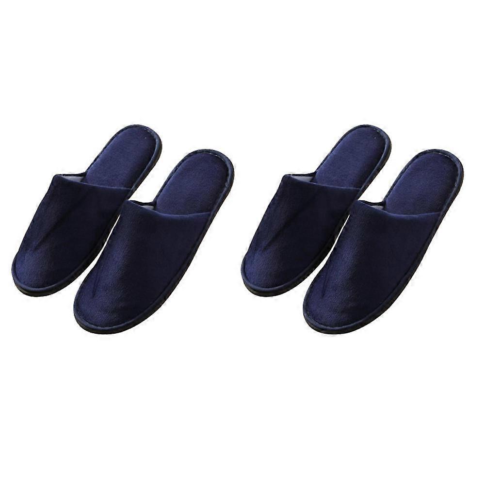 Hotel Slipper For Guests Portable Ventilated Fabric Rubber 2Pairs