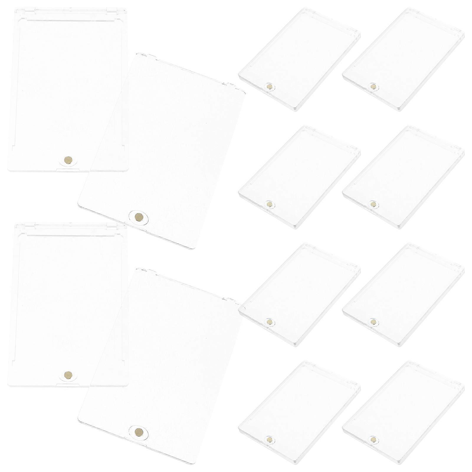 Trading Card Storage 10Pcs Magnetic Card Sleeves Clear Protectors For Sports Cards Collection Display Minimalist Design