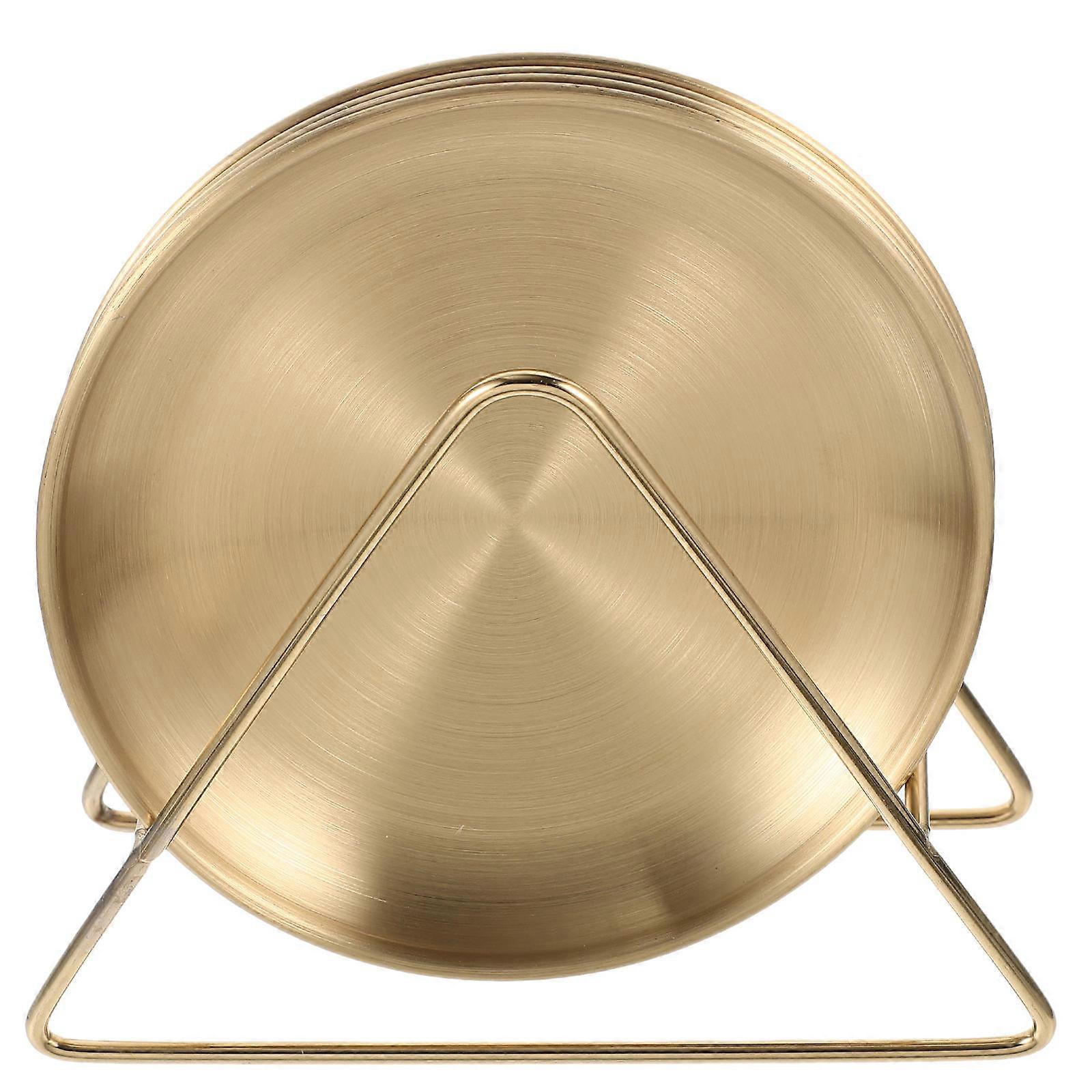 Stainless Steel Serving Platter With Rack For Home Use 14X1Cm Round Salad Serving 1 Set