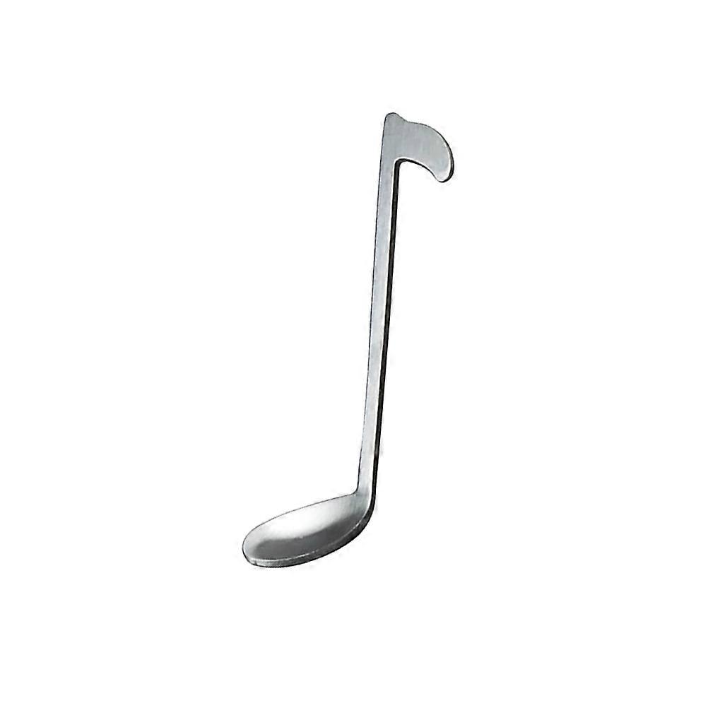 Coffee Spoon With Short Handle And Musical Note Shape For Kitchen Tools And Bar Accessories In Silver 1Pack