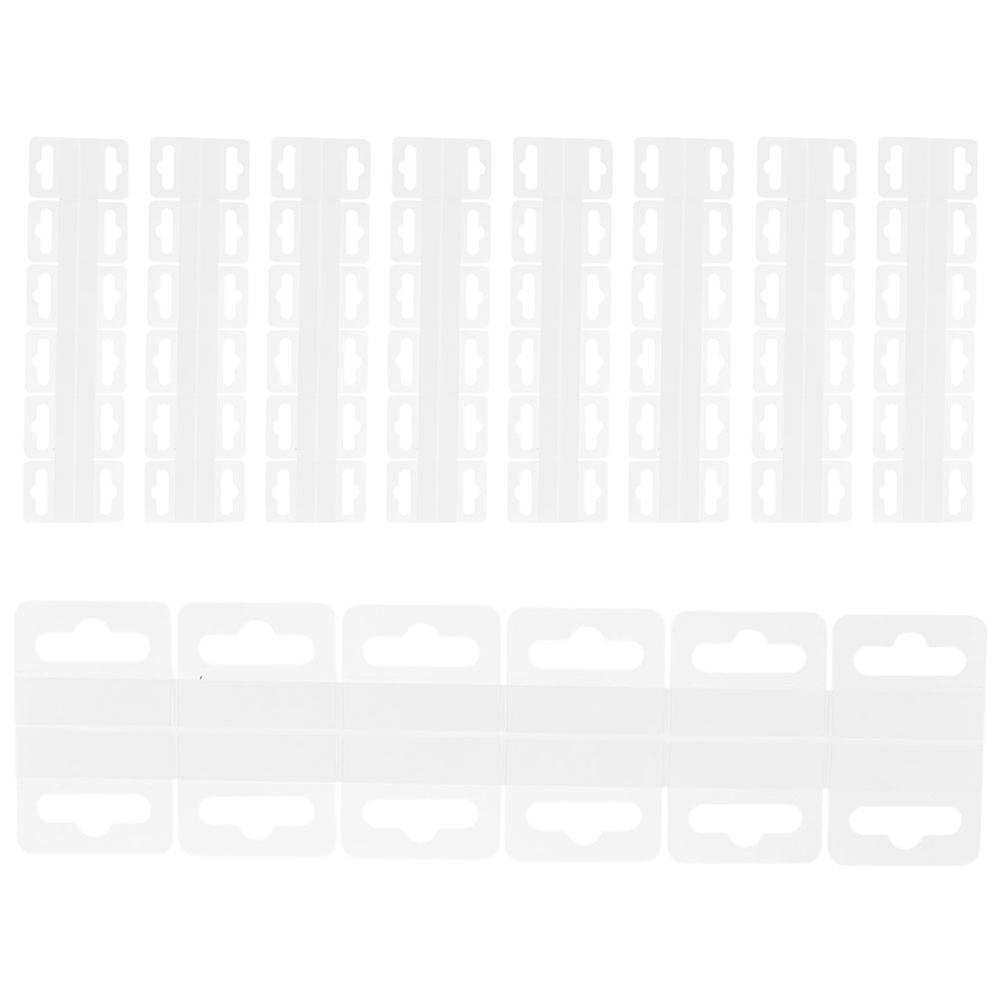 Clear PVC Display Hooks (150pcs) Heavy Duty Self Adhesive Hanging Tabs for Retail Store Organization, Strong & Versatile Clear Tags for Item Display