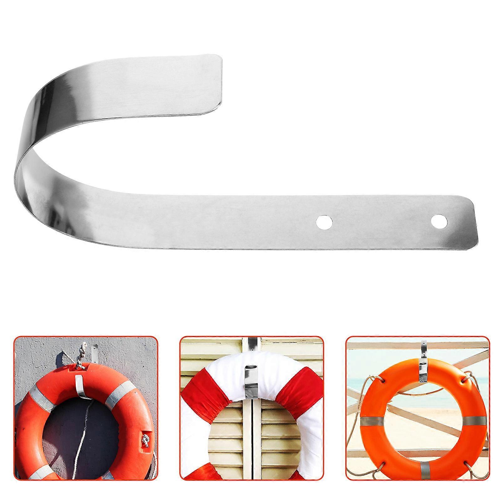 Life Ring Hanger Bracket for Boat Pool Ship Mounting Hook with Life Preserver Ring 1 Set