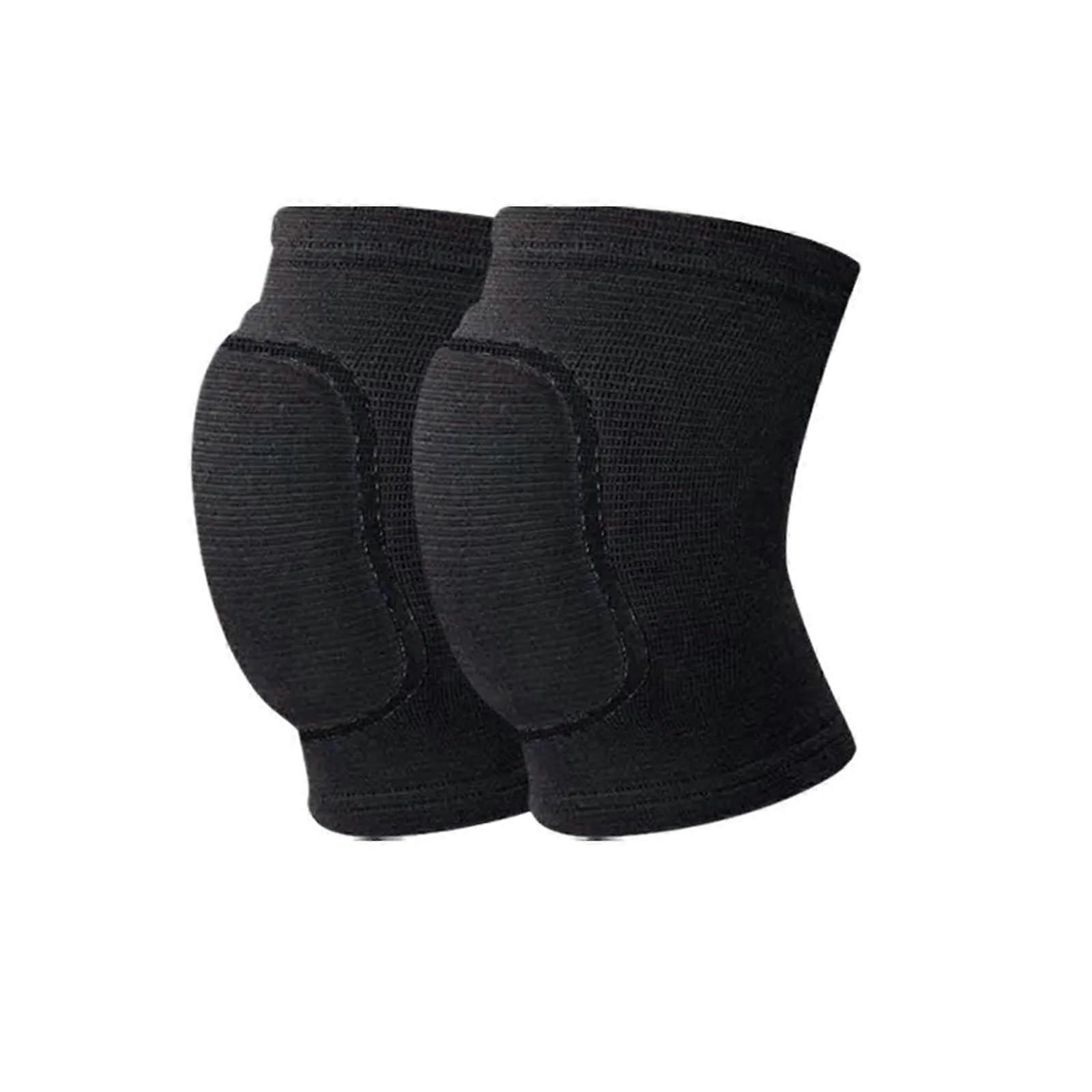 Knee Support Compression Knee Pads Elastic Protector Thickened Sponge For Dancing Roller Volleyball Black Size M