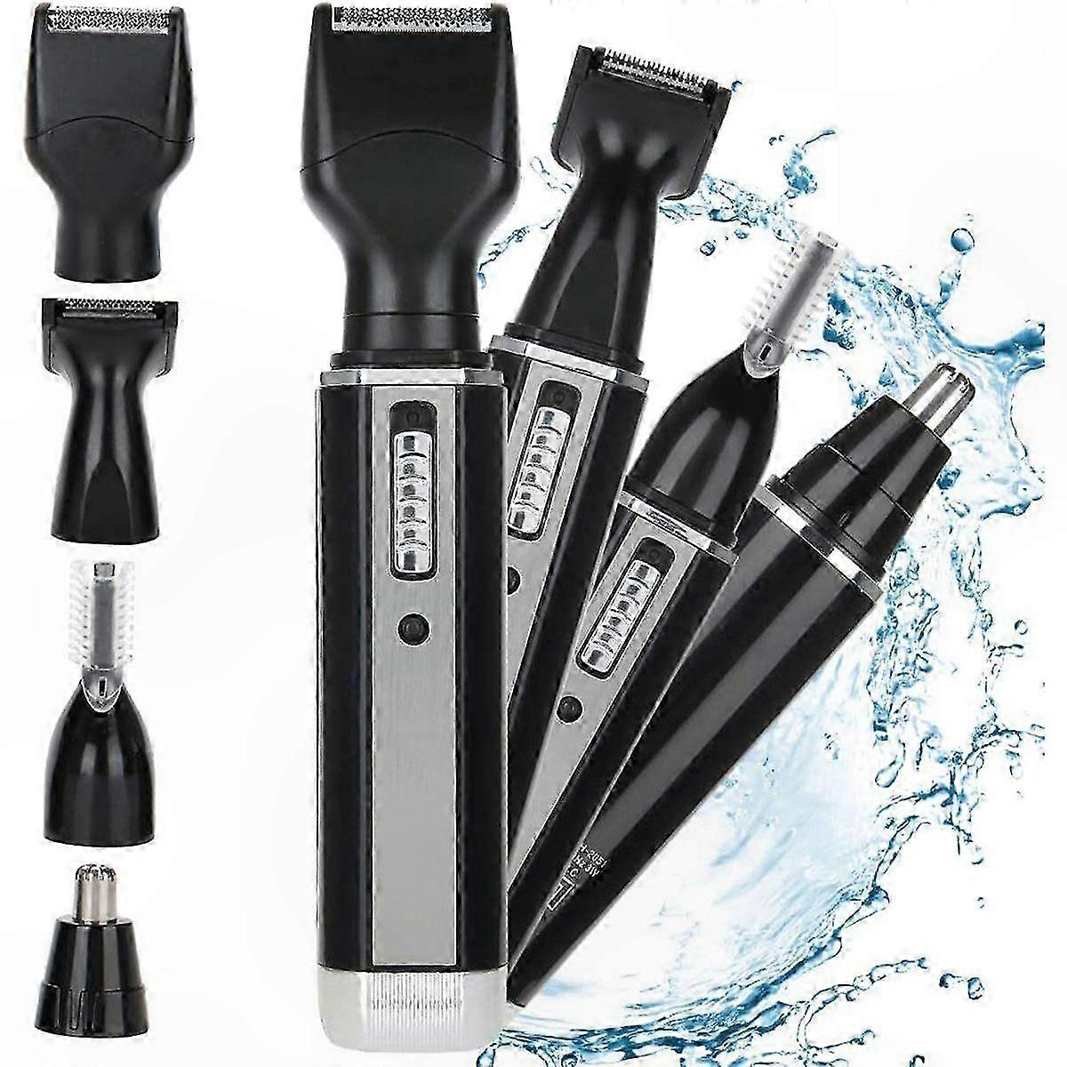 4-in-1 Nose Hair Trimmer with Suction and USB Charging Features