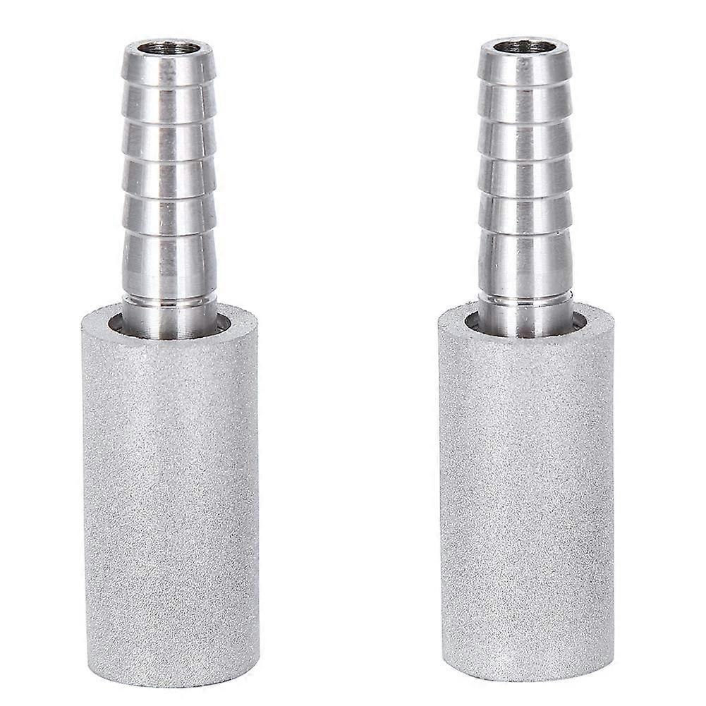0.5 mm Diffusion Stone 2-Pack, Stainless Steel Aeration Stone with 1/4 Inch Threaded Fitting for Home Winemaking
