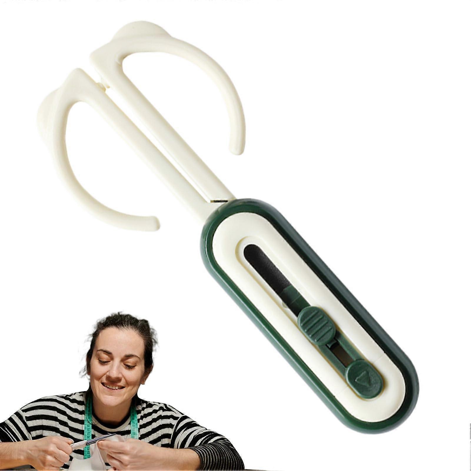 Travel Scissors, 2in1 Ergonomic NonSlip Scissors, Lightweight, Retractable Box Cutter, Green