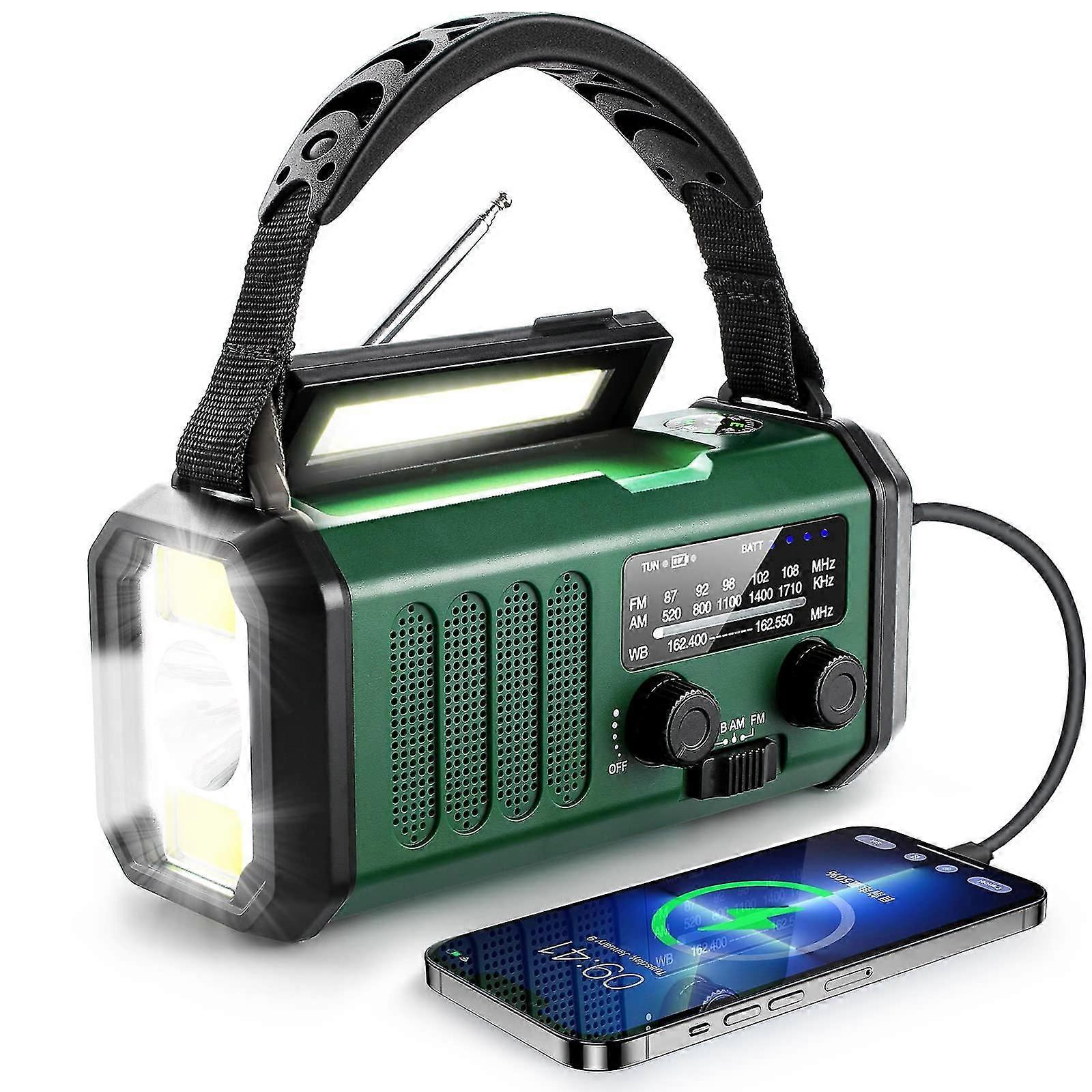 10000mAh Crank Radio, Emergency Radio, Solar Radio, NOAA/AM/FM Weather Radio, USB Type-C Charging, Dynamo Radio, Polymer Battery, -GSLA 6.18