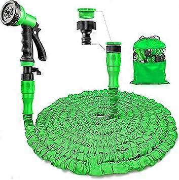 50 FT Expandable Garden Hose with 8 Function Nozzle, (50FT, Green)