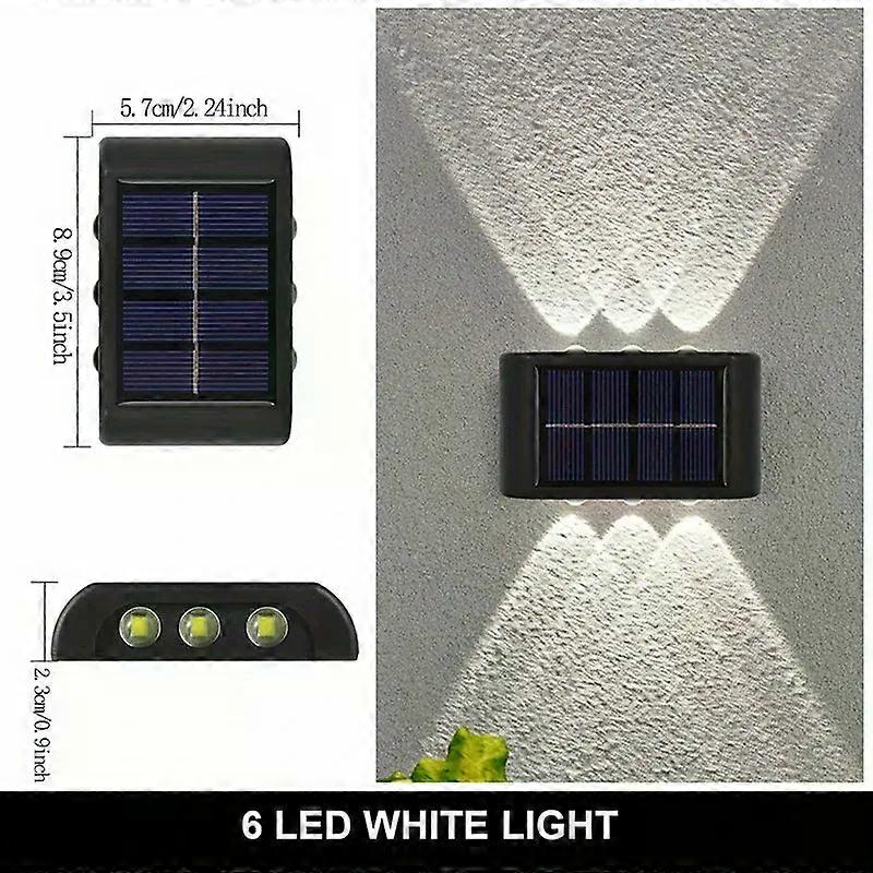 1-pack solar upper and lower luminous convex mirror wall lamp, courtyard wall decoration atmosphere guide lamp