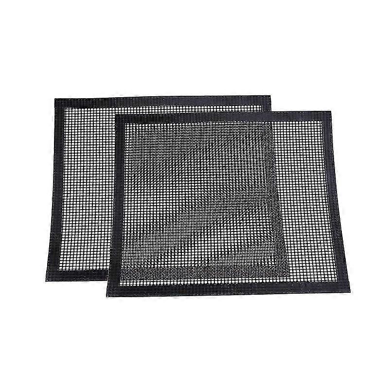 3-Pack Reusable Grill Mats - Non-Stick Cooking Grids (Black)