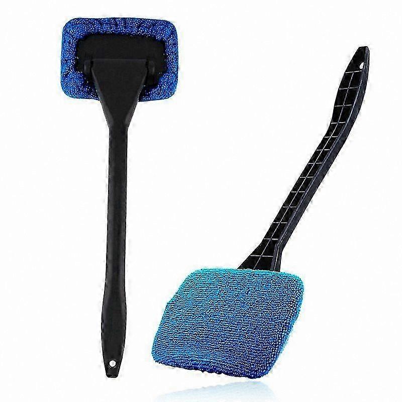 2-Pack Microfiber Windshield Cleaner with Extendable Handle and Pivot Head for Car Windscreen Demisting