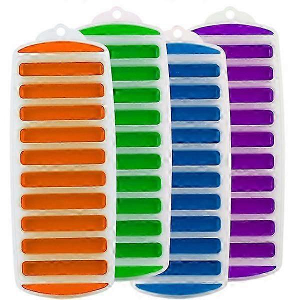 4-Piece Long Ice Cube Trays and Ice Cream Molds for Frozen Delights