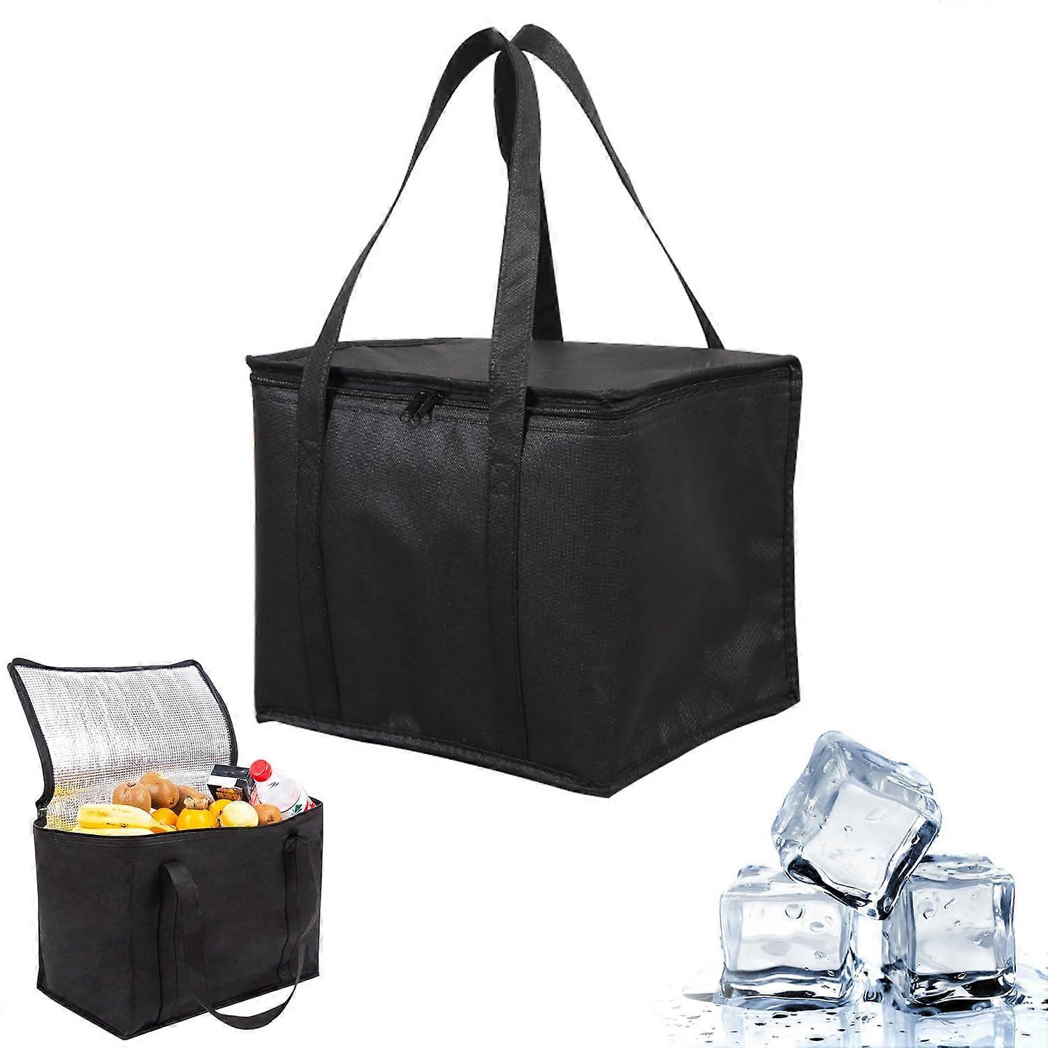 Cool Bag 41x26x33 Cm Insulated Large Cooler Bag Thermal Delivery Foldable For Hot Cold Food And Drinks Camping Picnic