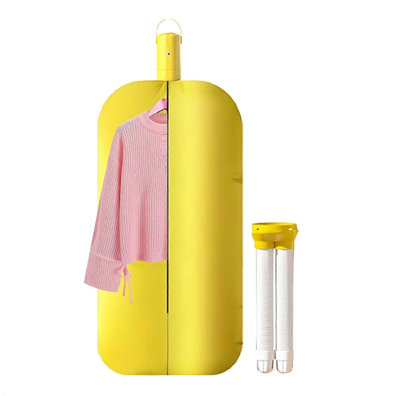 Portable Dryer for Laundry - Compact Yellow Drying Machine for Light Clothes and Underwear, Home Use EU Model