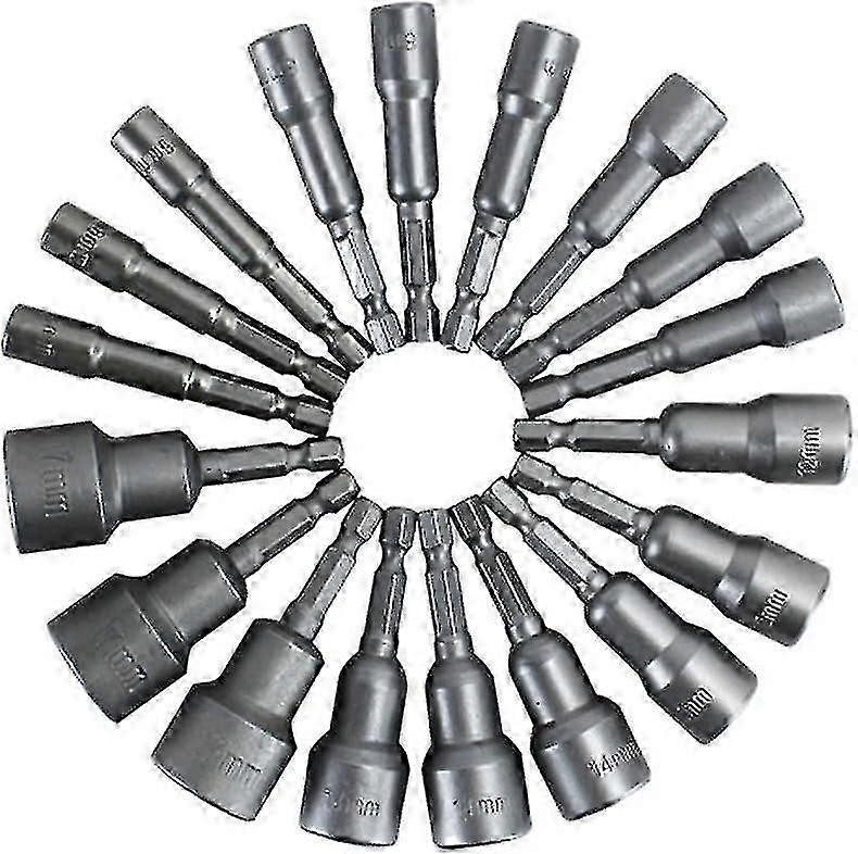 6-19mm Magnetic Nut Setter Driver Drill Bit Set 1/4 Inch Hex Shank Quick Change Metric Nut Driver Set - 14pcs-XT