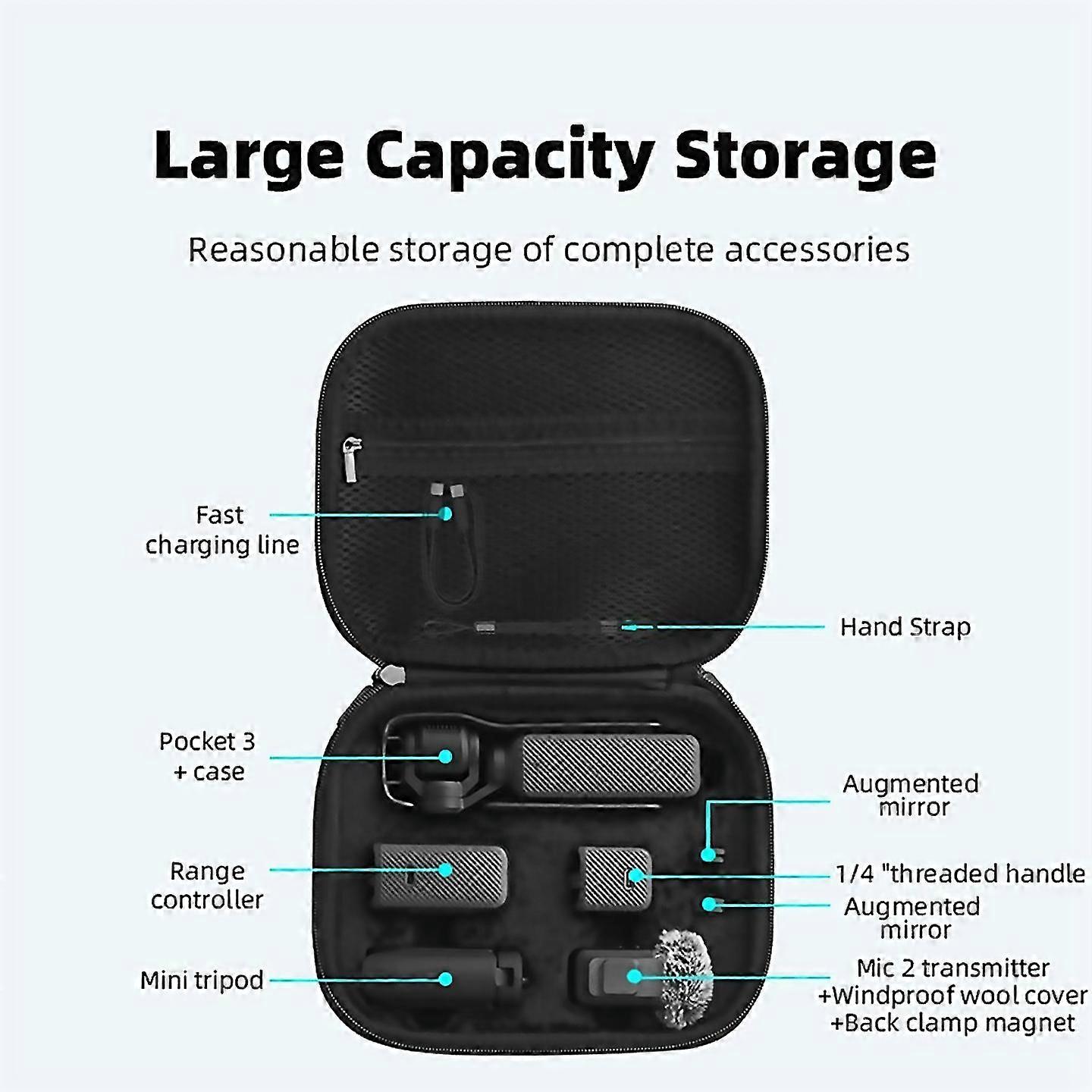 For storage bag for 3 carrying case handheld camera