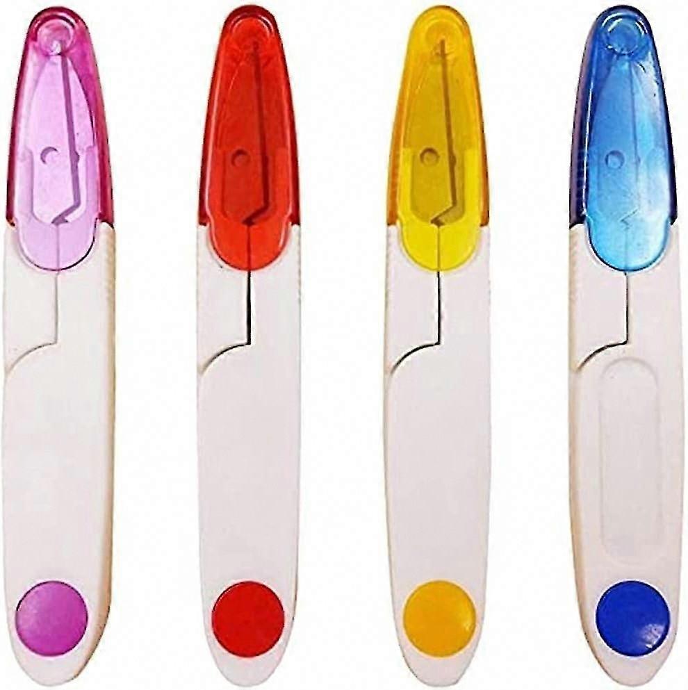 4 PCS Sewing Thread Cutter with Lid - U-Shaped Snips for Cutting Thread