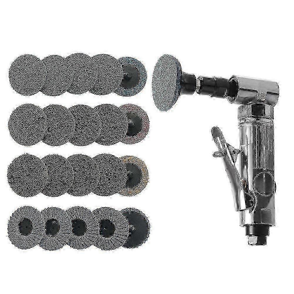 Improved Pneumatic Die Grinder with Ergonomic Handle: 20 Sanding Discs + Pneumatic Version Kit for Advanced Sanding Projects