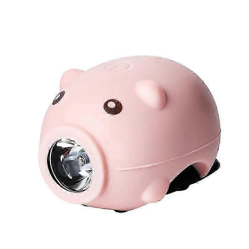 Feu avant de vlo rechargeable USB en forme de cochon de dessin anim mignon