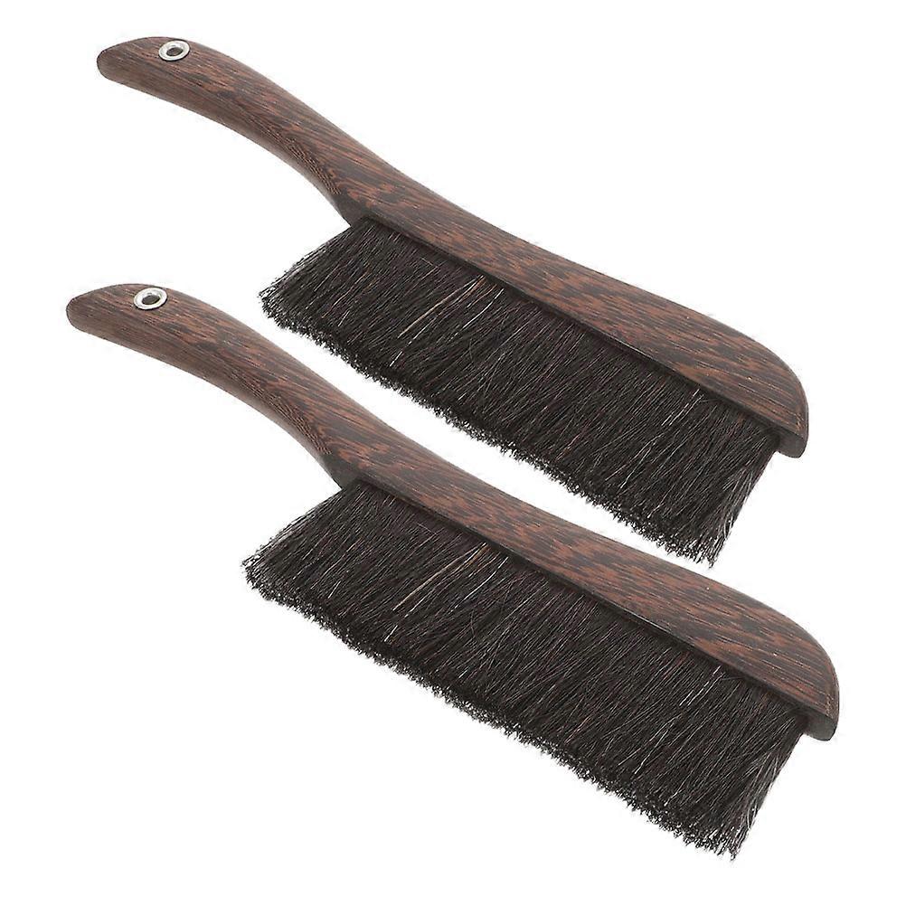 Wooden Soft Bristle Cleaning Brush Set 2pcs Multi Use Handheld Broom for Furniture, Keyboards & Musical Instruments Ideal for Hard to Reach Areas