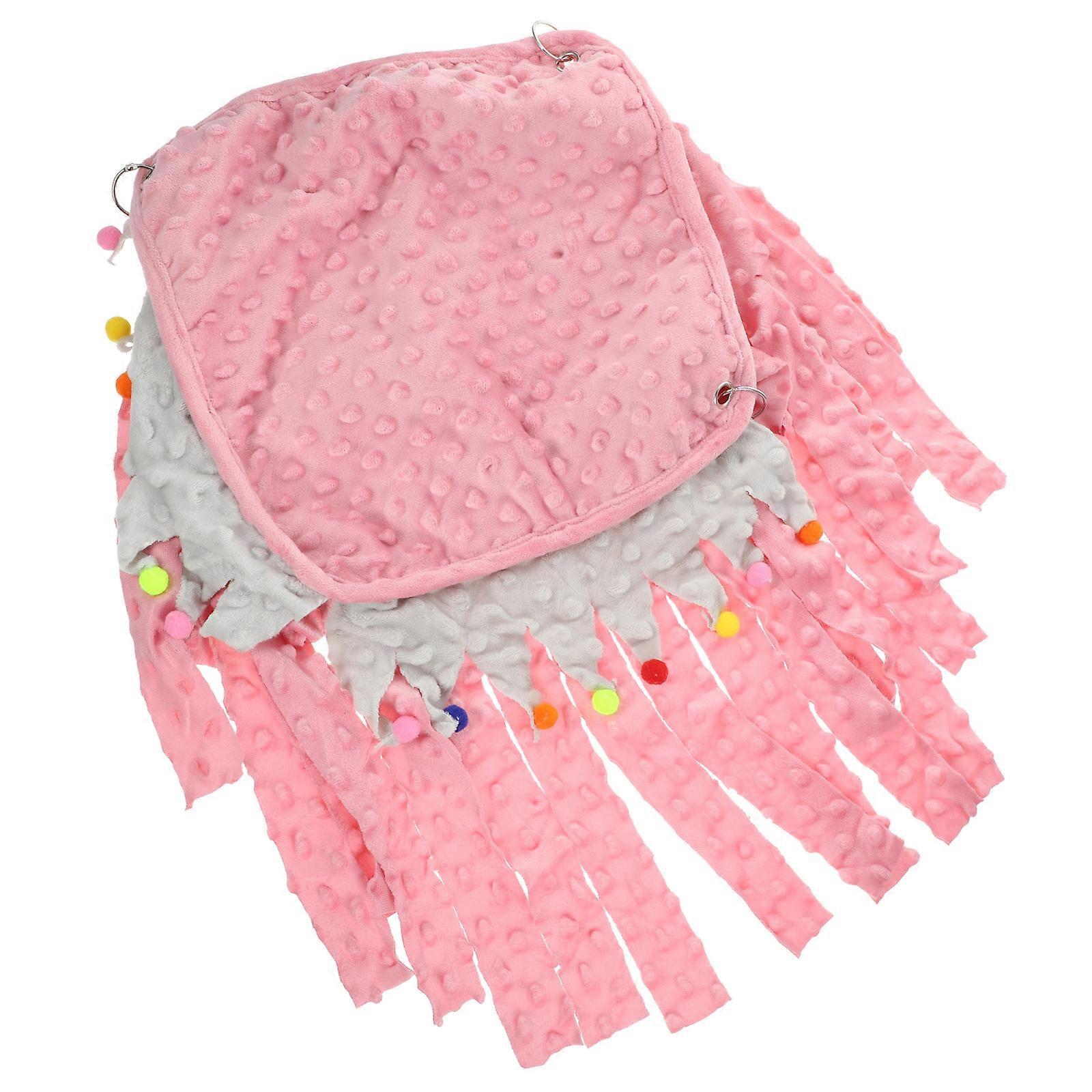 Hamster Hideaway Pet Hammock Cage Corner Hideout Pink Cloth for Pet Play Set