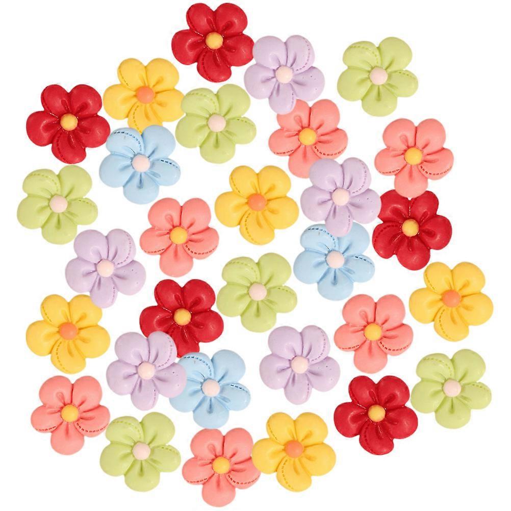 Flower Resin Buttons 50Pcs Jewelry Making Wedding Assorted Color Diy Accessories