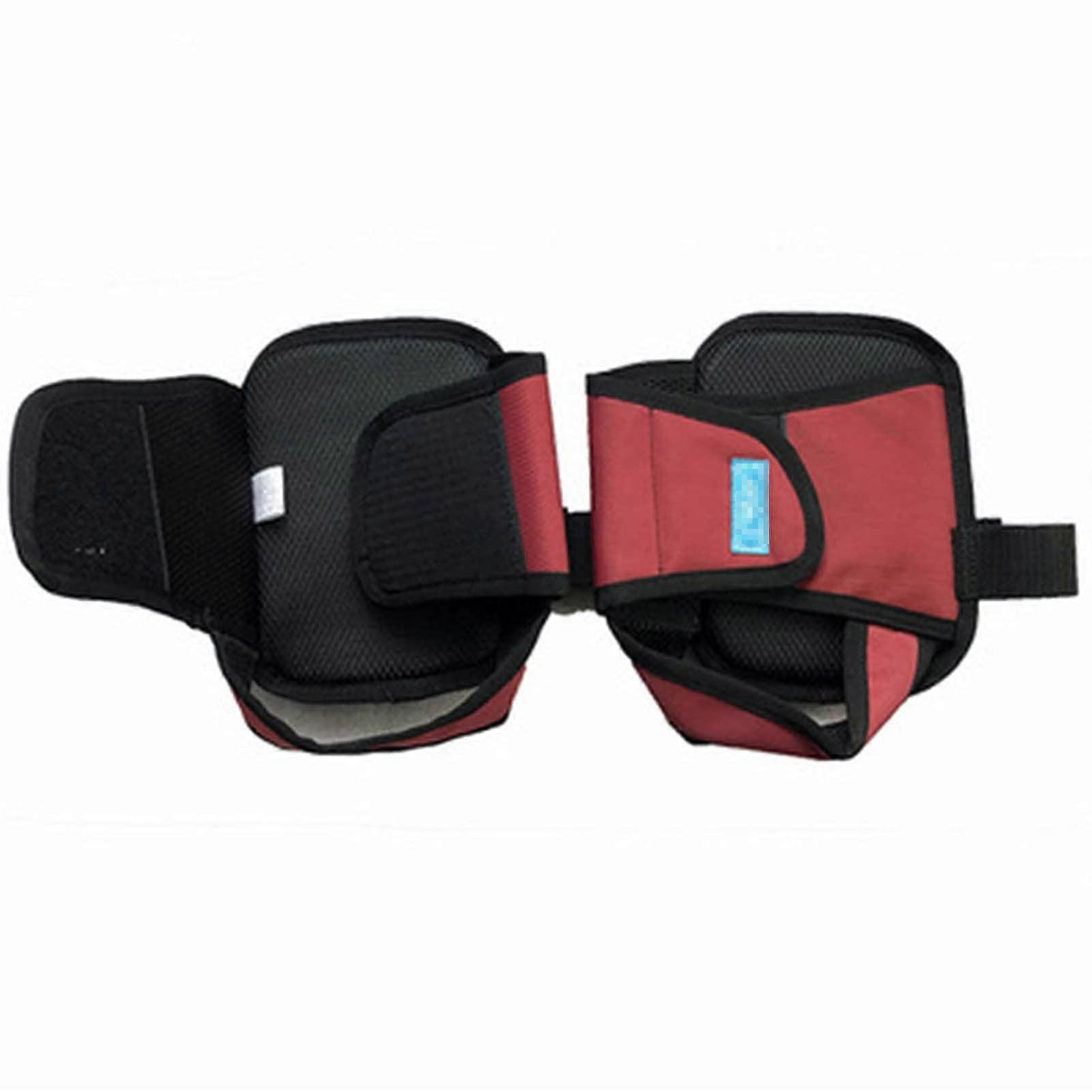 Wheelchair Leg Rest with Adjustable Anti-Slip Foot Pedals, Safety Fixed Shoes for Left and Right Foot, Red Accessory for Elderly and Disabled