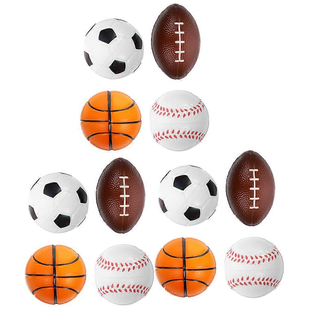 Soft Balls Sports Ball Toy for Celebration with Pu Material and Assorted Color for Stress Relief 12Pcs