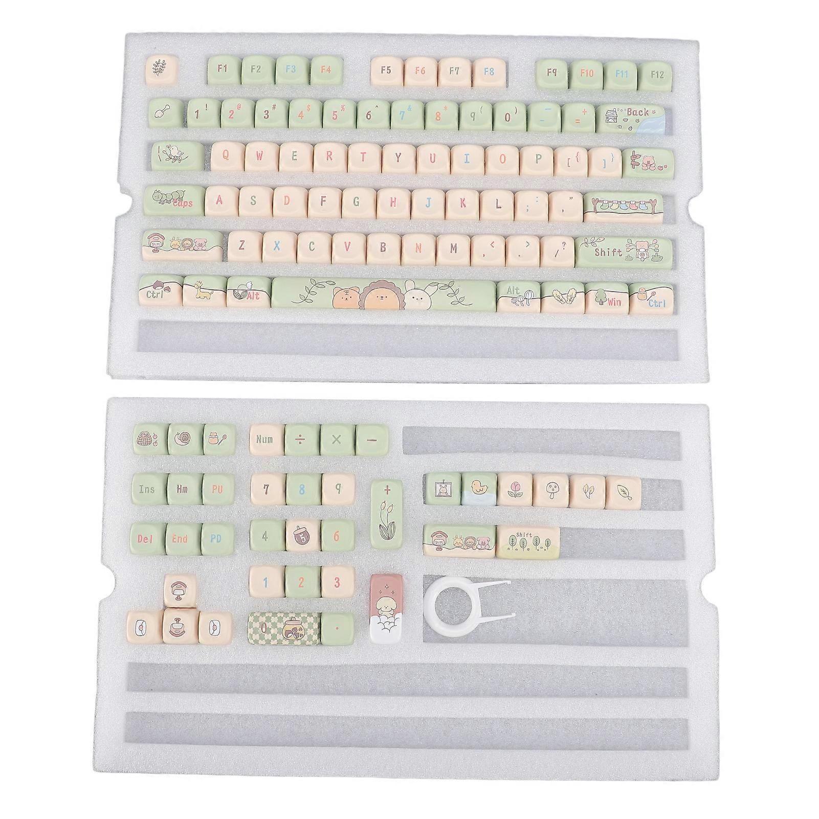 112 Key Mechanical Keyboard Keycap Set 9mm MCA Height PBT Colorfast Durable Keycaps with Keycap Puller for Gaming and Typing