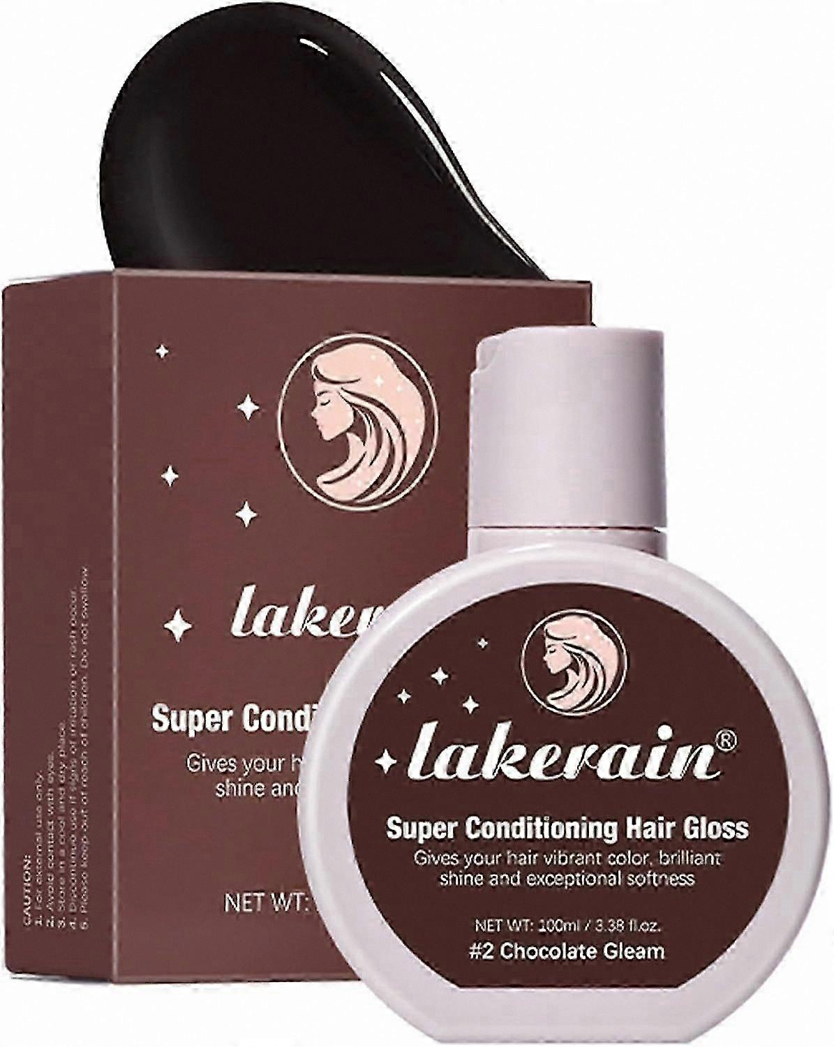 Hydrating Hair Gloss for Medium to Dark Brown Shades, Enhances Shine with Chocolate Tones, Semi-Permanent Rinse-Out Treatment